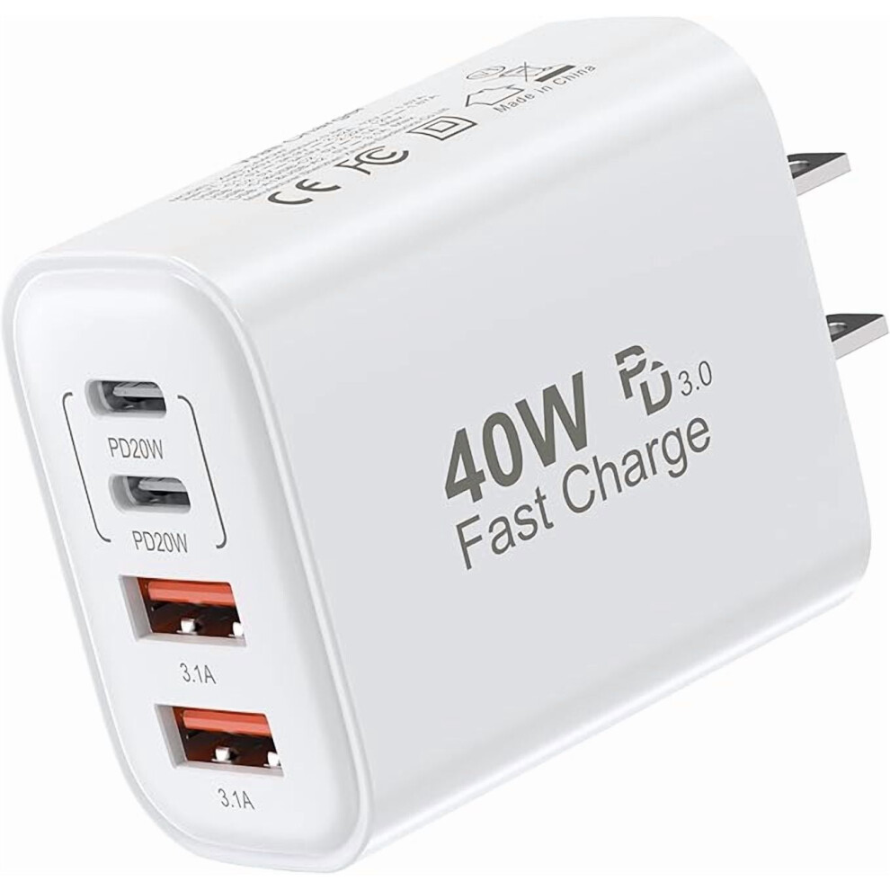 40W 4-Port Usb-C Wall Charger For Iphone 9450273278957