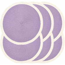 Ensemble de 6 sets de table ronds, 38 cm, tressés à la main, résistants à la chaleur et antidérapants, lavables pour une utilisation