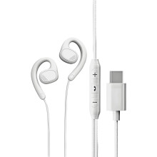 Vezetékes fejhallgató USB C, nyitott fülcsipesz kialakítás állítható akasztóval, zajcsökkentő, könnyű fülhallgató, kényelmes