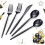 Set di posate usa e getta dorate da 90 pezzi: forchette, coltelli, 1