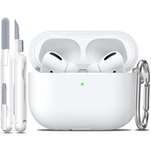Θήκη και κιτ καθαρισμού για AirPods Pro με μπρελόκ σε λευκό χρώμα