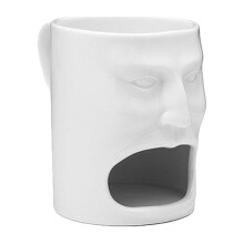 Tineasur White Ceramic Mug Cup with Cookie Holder Food Grade Kitchen