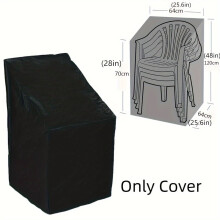 Capa para cadeira empilhável de exterior (1 unidade) - Tecido Oxford 210D - Preta, Encaixe perfeito, Fácil de proteger, Um novo item favorito para