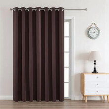 Chocolate Custom Solid Blackout Curtain, Grommet Thermal Insulated, 1 Panel (Custom Size), Compatible with Standard Rods