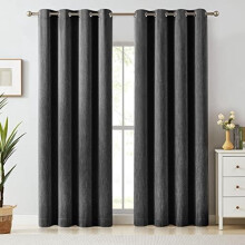 Elegant Cotton Blackout Curtains, 52x63 Inch, Black, 1 Panel – Thermal Insulated, Privacy, Grommet, Compatible with Standard Rods