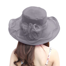 Fascinators Kalapok Női Díszes Virágos Organza Esküvői Tea Party Kalap Széles Karimájú Strandkalap