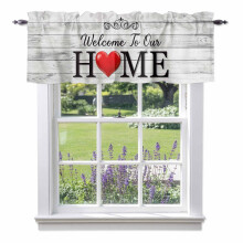 Retro Farm Wood Grain Rod Pocket Valance 54x18 cali