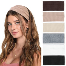 6 stk. pandebånd til kvinder brede, skridsikre, boho-pandebånd, bløde, elastiske, tykke hårbånd, mode, træning, yoga, hårtilbehør