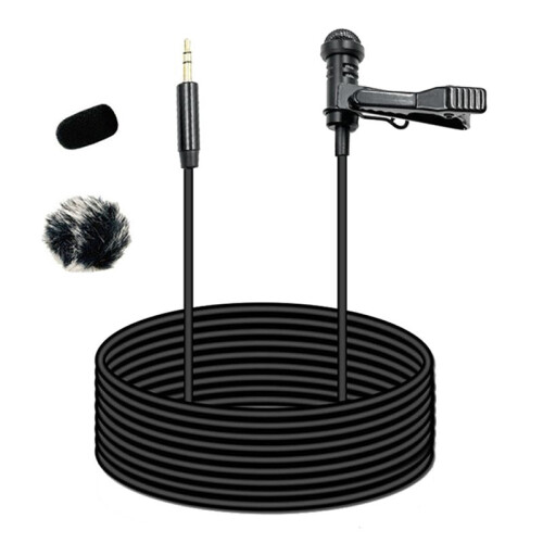3,5 mm Lavalier-Microfoon + Winddichte Hoesset Lavalier-Microfoon Clip- Externe Knoopsgatmicrofoon voor -Microfoon 1,5 M