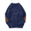 Herren Herbst Winter Pullover Lässige Mode Einfarbige Oberteile Langarm Rundhalspullover Baselayer Lässige Pullover Oberteile (Dunkelblau, L) 1