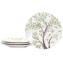 Bico Bird On Tree Ceramic 11 inch Dinner Plates, Set of 4, for Pasta, Salad, Maincourse, Microwave & Dishwasher Safe