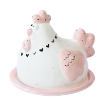 Vaisselle de Pâques mignonne et polyvalente pour dîner festif à l'hôtel ou en soirée. Beurrier.