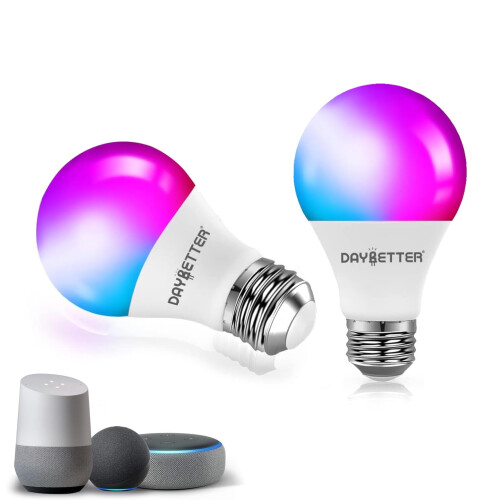 Kit com 2 lâmpadas LED inteligentes compatíveis com Alexa