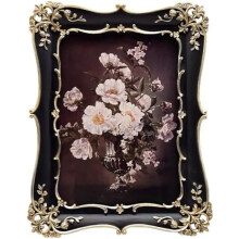 Vintage-Fotorahmen, schwarz und gold verziert, 5x7