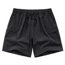 Pantalones cortos deportivos de secado rápido para hombre con bolsillos, ligeros, para correr y entrenar en el gimnasio, color negro, talla 3XL,