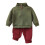 Conjunto de moletom com capuz e calça de moletom verde para meninos de 18 a 24 meses 1