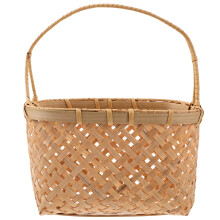 bamboo basket Handmade Woven Bamboo Basket Household Portable Storage Basket Flower Basket for Camping Picnic