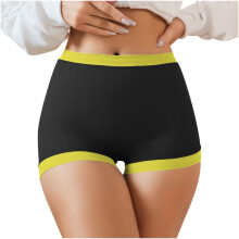 Lenjerie intimă pentru femei lulshou, sport, pantaloni scurți, respirabili, cu blocuri de culoare, galben, XL