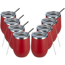 Bicchieri da vino senza stelo da 355 ml (12 oz) - Isolamento sottovuoto, confezione da 8 pezzi