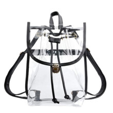 PRETXORVE Transparenter Rucksack, robust, transparent, stadiontauglich, Mini-Turnbeutel mit Kordelzug