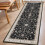 Black washable runner rug 2x6 ft non-slip low-pile boho 1