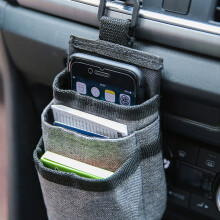 Organizador de assento Worgeous para acessórios de armazenamento veicular, cor cinza.