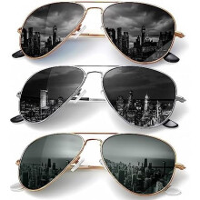 Klassische Pilotenbrille für Damen und Herren, Autofahrerbrille, polarisierte Gläser, UV-Schutz