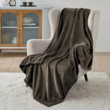 GentleSoft Fleece Throw XL Blanket Brown - 300GSM Soft Lightweight Plush Cozy Blankets for Bed, Sofa, Couch, Travel, Camping, 50x70 inches