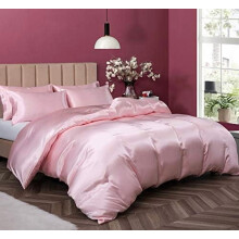 Satin duvet cover king 90x104 inches blush pink with zipper