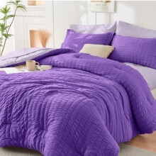 Conjunto de Edredom Queen Seersucker de 7 Peças
