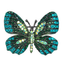 Broche de mariposa multicolor con cristales color gris plomo.