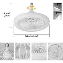 30W Aromatherapy Fan Light E27 Ceiling Fan Lamp 360Rotating Remote Control Tri Color Lighting LED Living Room
