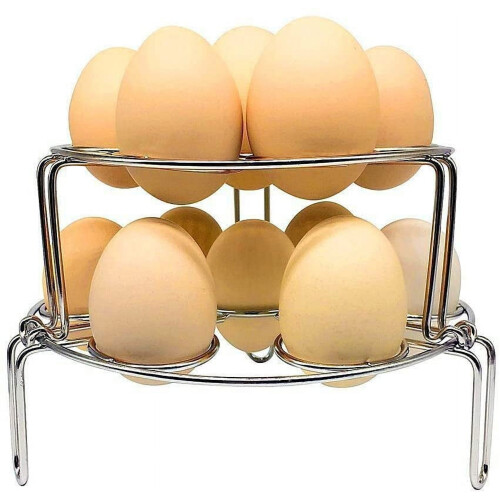 Äggkokarställ i rostfritt stål, 2-pack