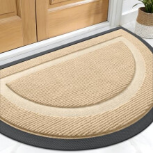 Zerbino semicircolare in gomma naturale, 29,5 x 17 pollici, beige