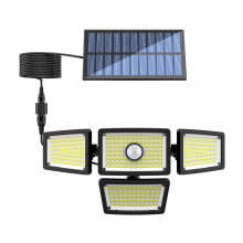 Aurinkoenergialla toimiva LED-seinävalaisin puutarhaan ja huvilan pihalle