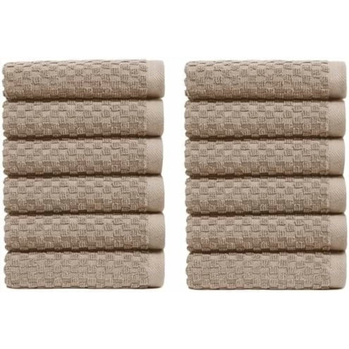 Σετ 2 σεντόνια μπάνιου Euro Spa Waffle, 35x70 ίντσες, λινό