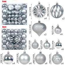 48 bolas de Natal inquebráveis para decoração, de 5 e 3 polegadas.