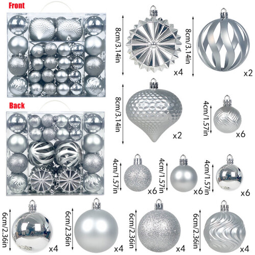 48 bolas de Natal inquebráveis para decoração, de 5 e 3 polegadas.