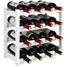 Bamboo Wine Rack Countertop 4-Tier 16-Bottle