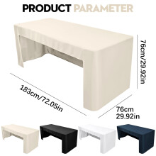 Obdélníkový ubrus na stůl s otevřenou zády, polyester, 6 stop