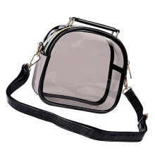 Elegantná priehľadná crossbody kabelka, módna taška cez rameno, ležérna úložná taška cez rameno pre ženy (čierna)