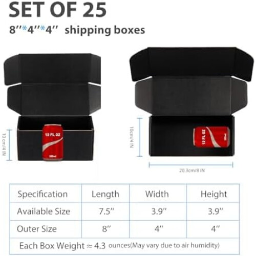 Λευκά κουτιά αποστολής 8" x 6" x 3" (25 τεμάχια)