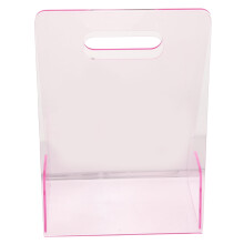 Vaso de flores portátil em acrílico rosa, 25 x 18 x 11 cm