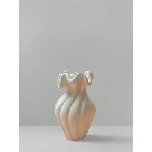 Fransk vintage keramikkvase hvit 1 stk