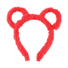 Diadema gruesa de invierno para mujer, rellena, redonda, con orejas de oso, para maquillaje, aro para el cabello con forma de dibujos animados, para