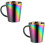2er-Set Edelstahl-Kaffeebecher (10 oz), Regenbogenfarben 1