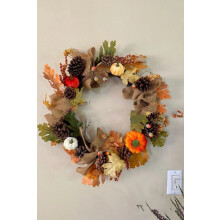 Syksyn seppele, keinotekoiset syysseppeleet ulko-ovelle, joulukoristeet halloweenille, kurpitsan kiitospäivän seppele kotiin/sisä-/ulkokäyttöön