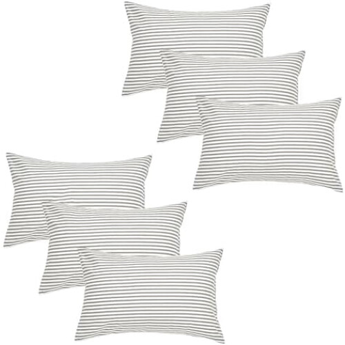 Conjunto de fronhas listradas 100% algodão, tamanho Queen, pacote com 2 unidades