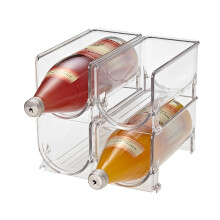 Opvise Raft de depozitare transparent, economisitor de spațiu, acrilic, raft de vin, organizator de depozitare pentru vin, transparent