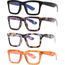 Lot de 4 lunettes de lecture style Oprah avec protection contre la lumière bleue